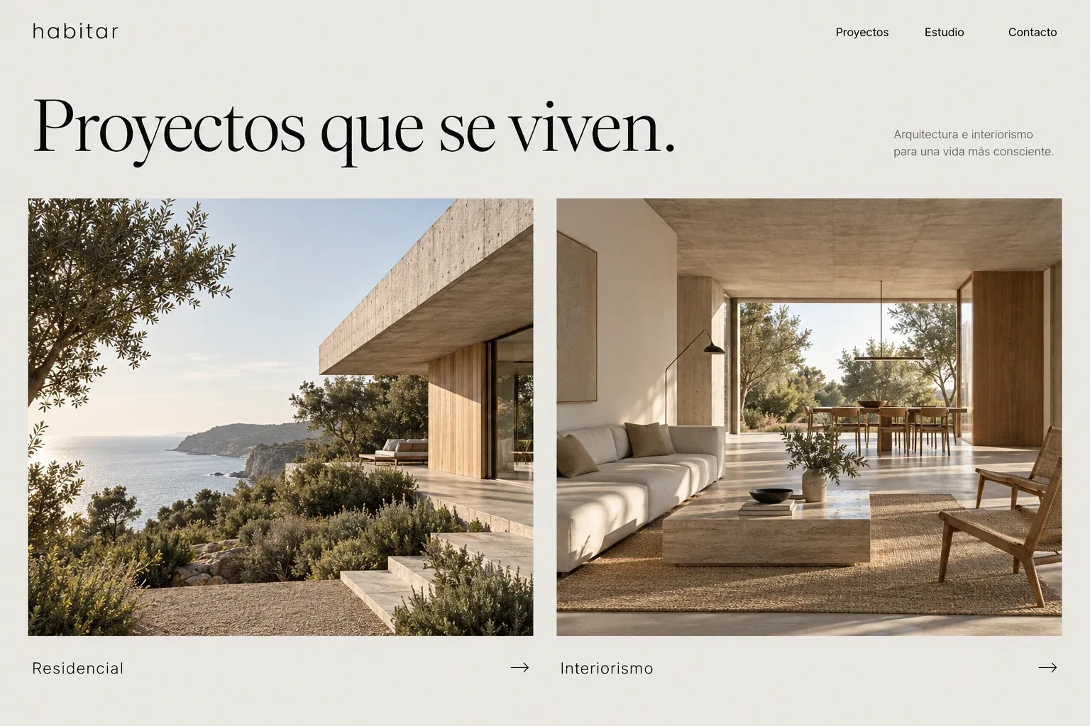 Galería de proyectos residenciales e interiorismo del estudio Habitar.