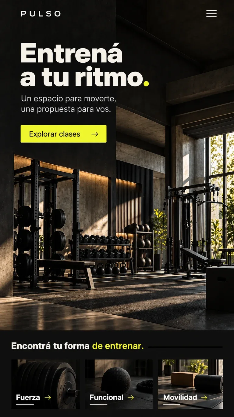 La misma sección de Pulso adaptada a una pantalla móvil.