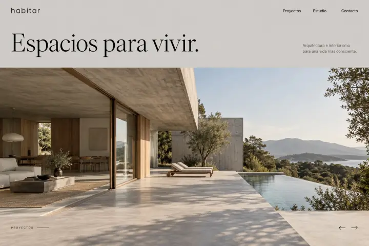 Portada de Habitar con una vivienda contemporánea de hormigón y madera.